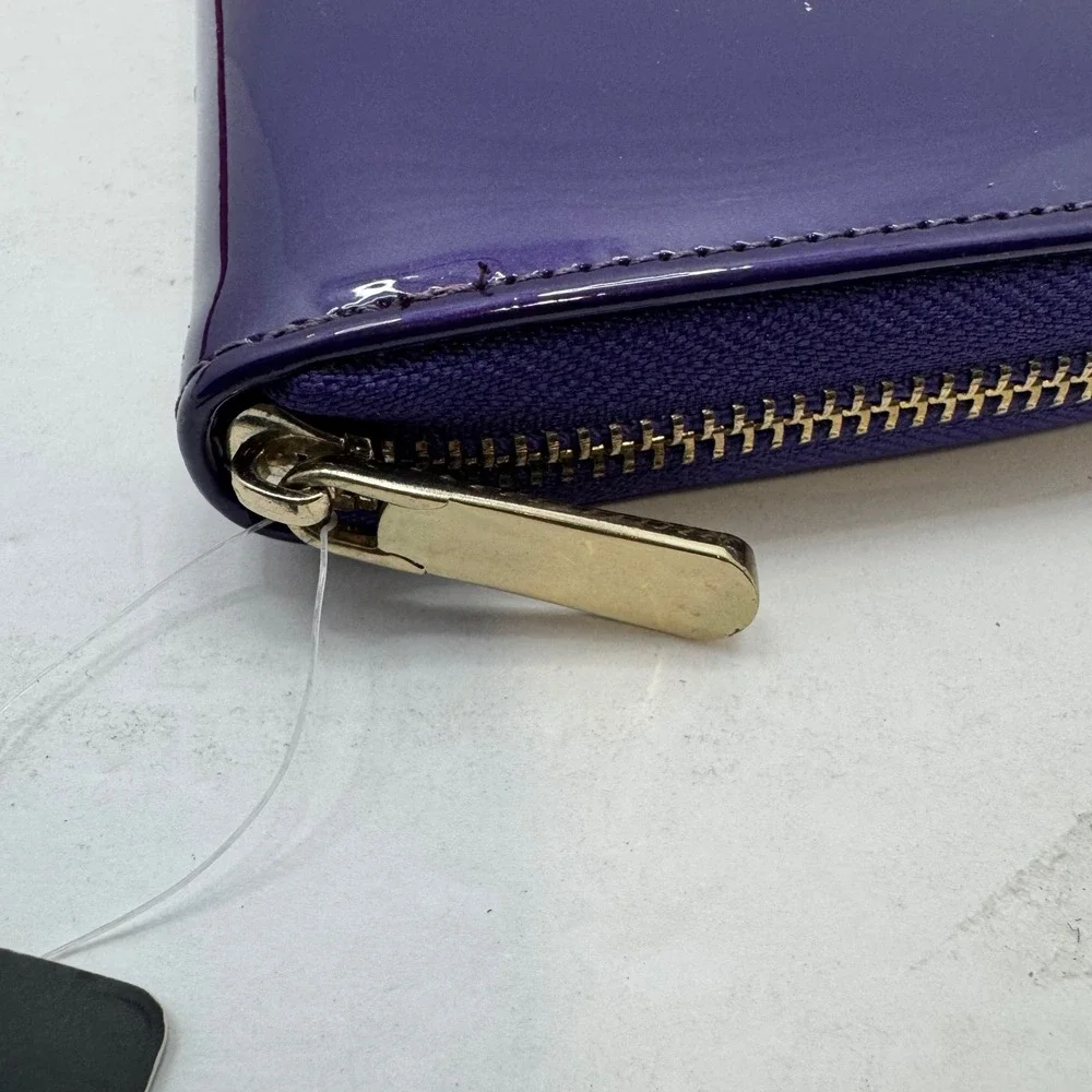 Bottari Wallet Women OS Purple Patent Leather Zip Around‎ Accordion 1078TP